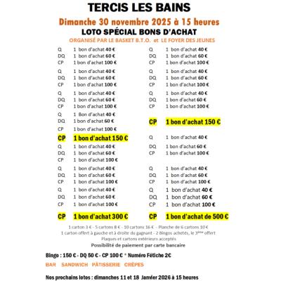 Photo du SUPER LOTO BINGO à Tercis-les-Bains