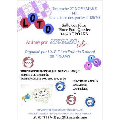 Photo du Loto de l'APE des écoles de Troarn animé par Nicolas à Troarn