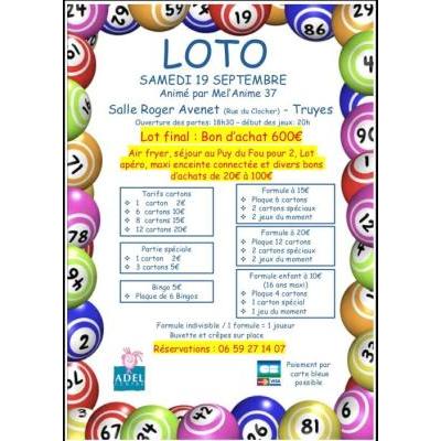 Photo du SUPER LOTO DE L'ASSOCIATION ADEL CENTRE à Truyes