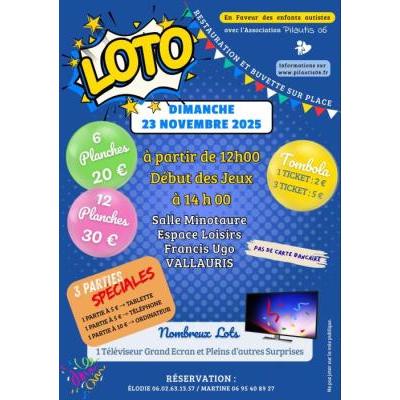 Photo du SUPER LOTO POUR LES ENFANTS AUTISTES ANIME PAR MARTINE à Vallauris