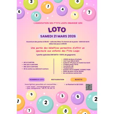 Photo du Loto des P'tits Loups + 500&euro; de bons d'achats à Velaine-en-Haye