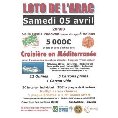 Photo du Grand Loto de Printemps de l'ARAC à Velaux