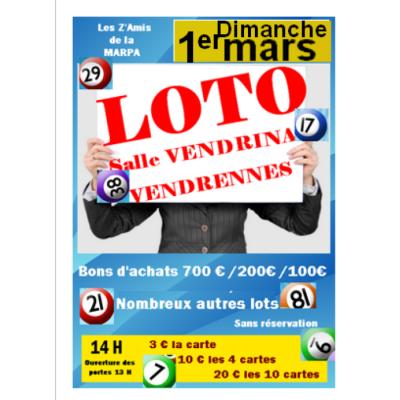 Photo du LOTO des Z'Amis de la Marpa à Vendrennes