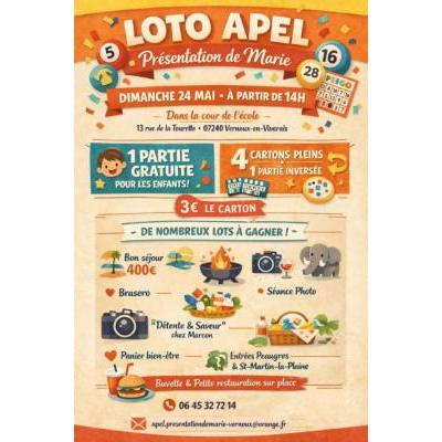 Photo du Loto de l &eacute;cole pr&eacute;sentation de Marie  à Vernoux-en-Vivarais