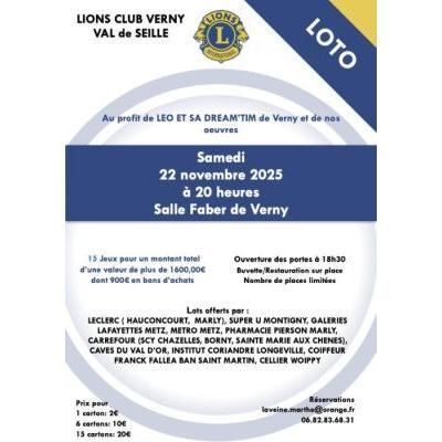 Photo du loto du lions club verny val de seille à Verny