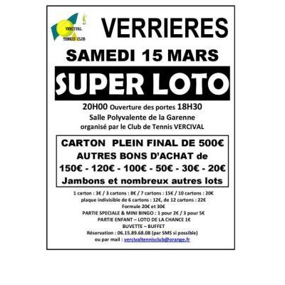 Photo du Super Loto du club de Tennis à Verrières