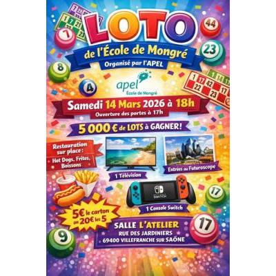 Photo du SUPER LOTO DE L APEL DE MONGRE à Villefranche-sur-Saône