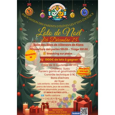 Photo du Loto de Noël - APE Les p'tits Loustics de CVC  à Villenave-de-Rions
