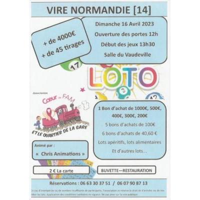 Photo du Grand Loto association coeur de Fam animé par Chris animation à Vire