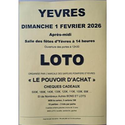 Photo du Loto Pouvoir d'achats des Sapeurs pompiers d'Y&egrave;vres  à Yèvres