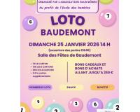 Loto organis&eacute; par l'association Baud'm&ocirc;mes au profit de l'&eacute;cole des Bambins