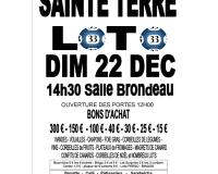 SUPER LOTO SAINTE TERRE spécial NOËL