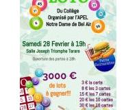 Soir&eacute;e LOTO Coll&egrave;ge NDBA Tarare
